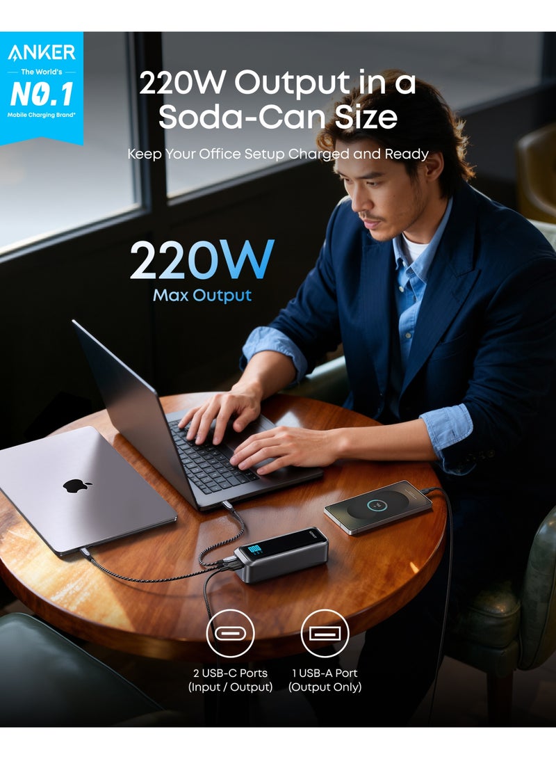 بانك الطاقة أنكر برايم، 20,100 مللي أمبير، شاحن محمول 3 منافذ مع 220 واط إخراج، شحن ثنائي الاتجاه، معتمد للطيران، تحكم عبر التطبيق، لهواتف سلسلة 17/16/15، والمزيد، قاعدة الشحن غير مدرجة - Image 2